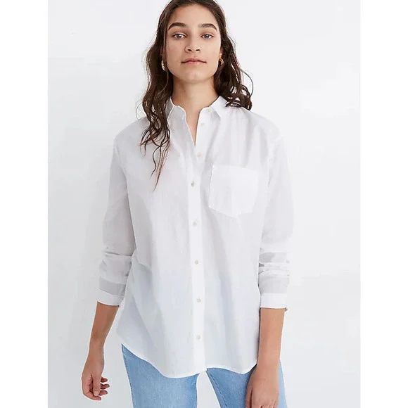 Madewell Poplin Oversized Ex-Boyfriend Shirt - Picture 2 of 4